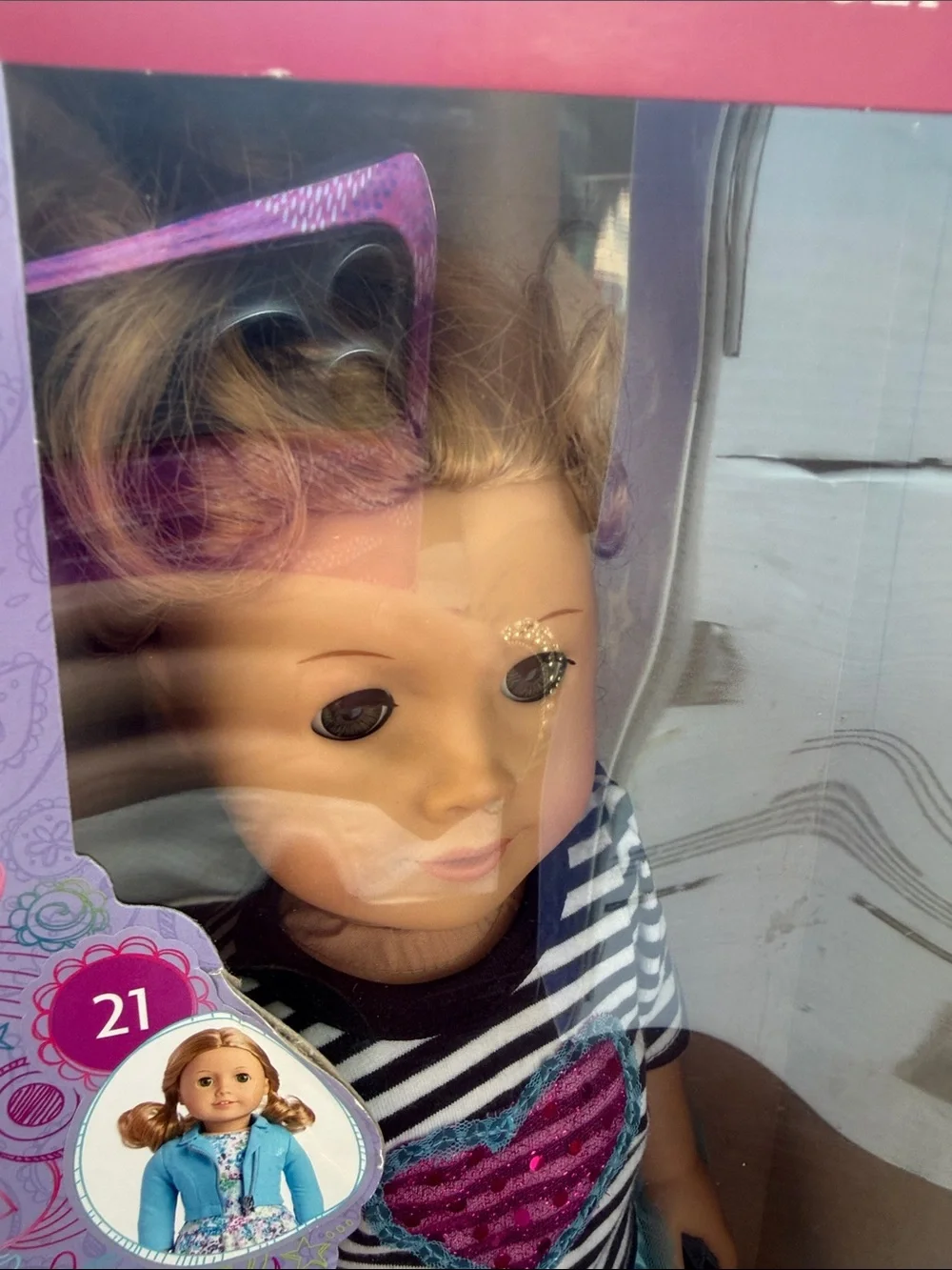 American Girl Truly Me Doll in Black, White, Pink & Blue Outfit